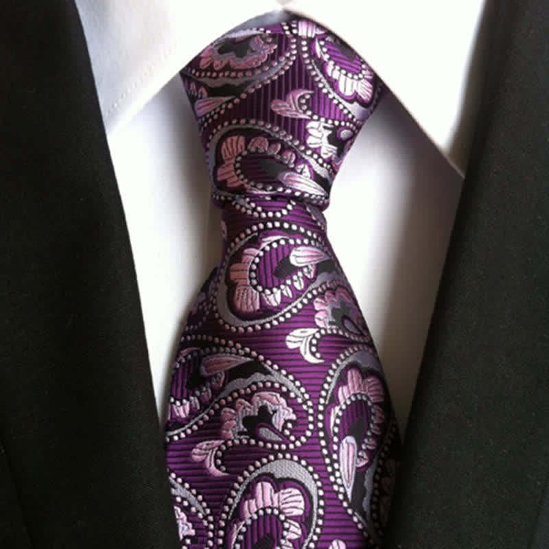 Cravate à motif cachemire Sea Wave pour homme - Violet - image 2