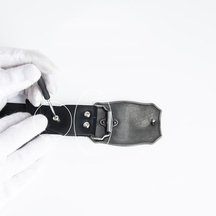 Ceinture en cuir pour homme avec motif main de squelette et punk rock