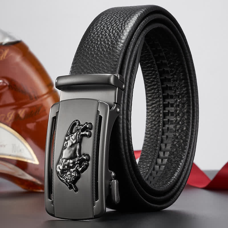 Ceinture en cuir à boucle automatique pour homme Fierce Cattle Bull