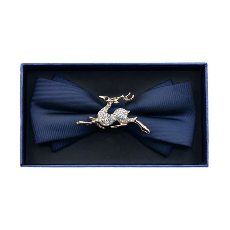 Nœud papillon en métal mat et strass pour homme