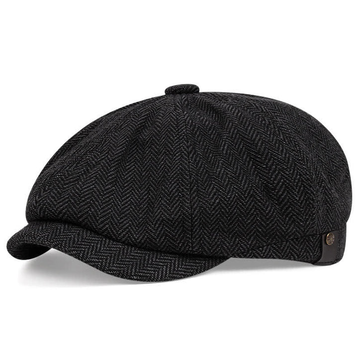 Béret octogonal en tweed d'artiste - Noir - M (22"-22 7/8") - image 0
