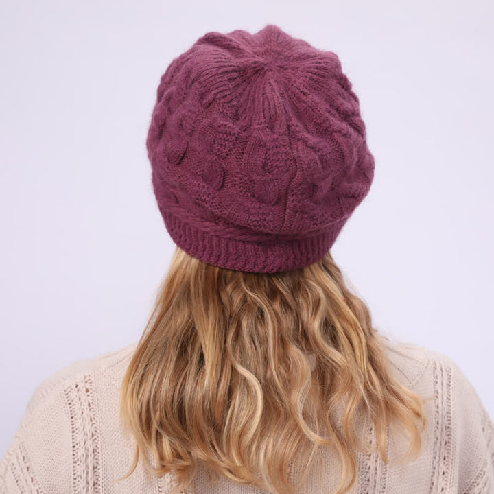 Bonnet à visière ample avec doublure moelleuse pour femme