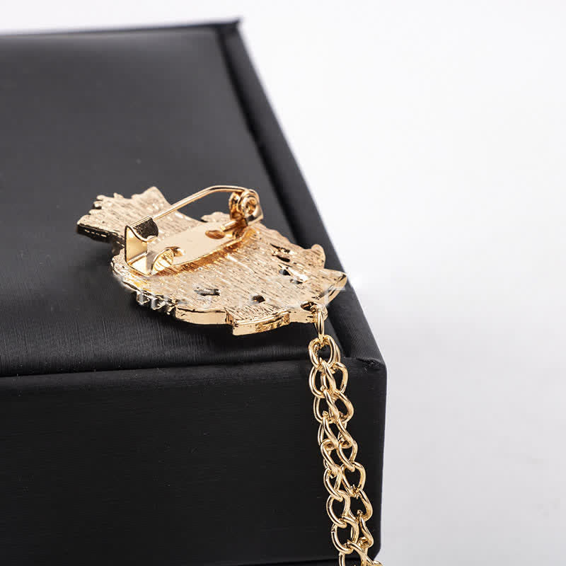 Broche pour homme avec chaîne d'ancre couronnée royale