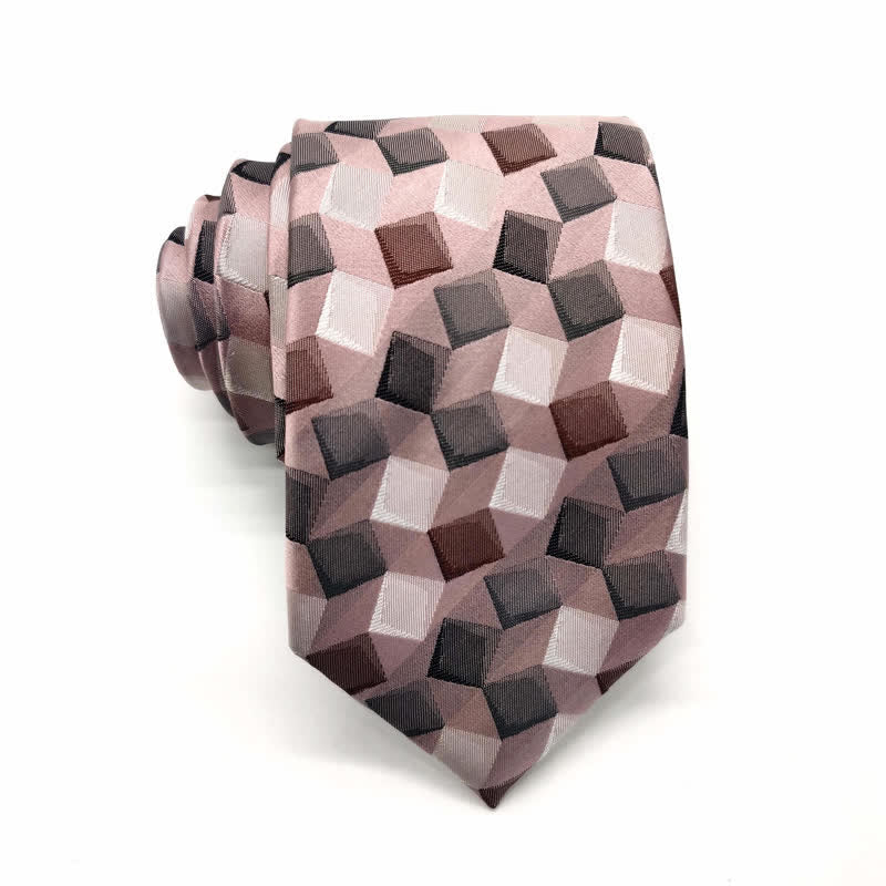 Cravate carrée en pure soie à motif géométrique coloré pour homme