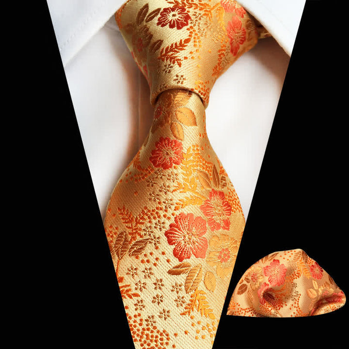 Lot de 2 cravates à fleurs de prunier pour homme