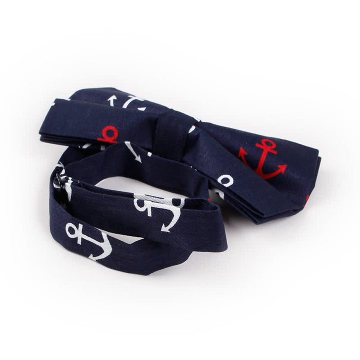 Nœud papillon pour homme à motifs répétés d'ancres de bateau