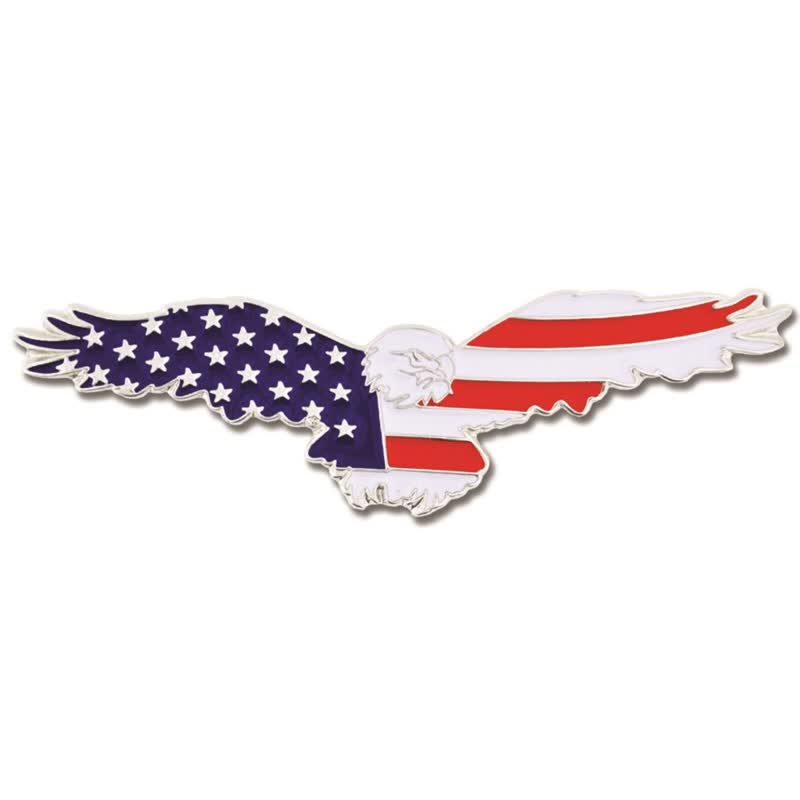 Broche en émail pour homme représentant un vautour avec le drapeau américain