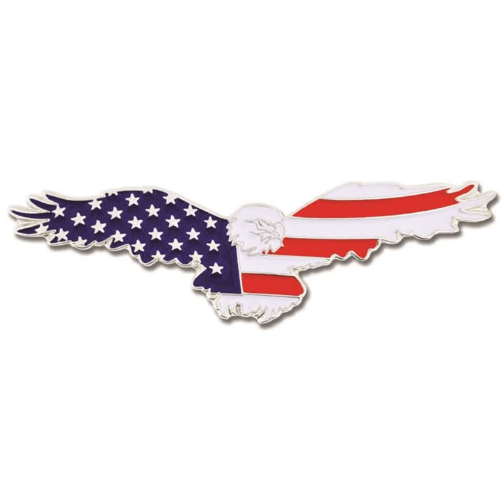 Broche en émail pour homme représentant un vautour avec le drapeau américain
