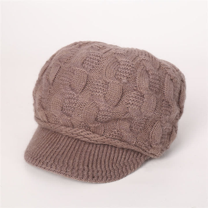 Bonnet à visière ample avec doublure moelleuse pour femme