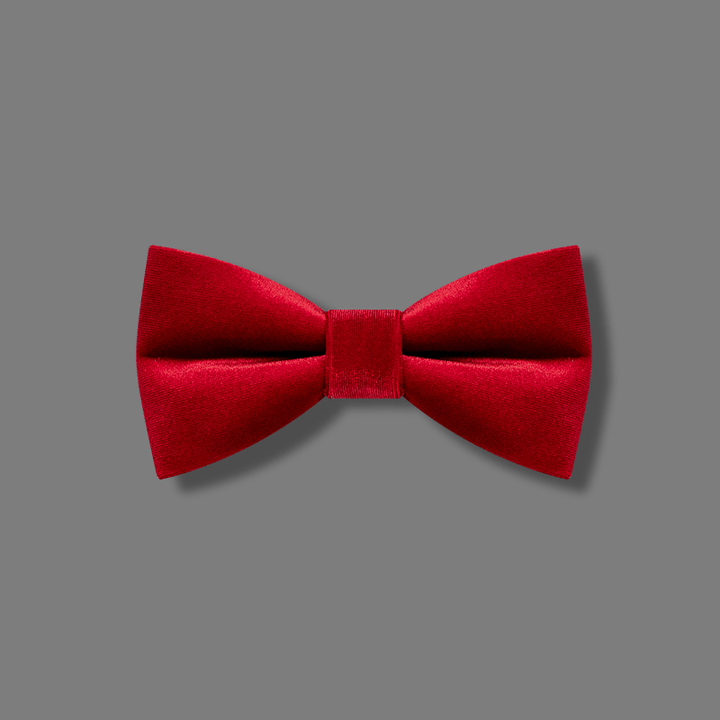Nœud papillon en velours de couleur unie rouge vif pour homme