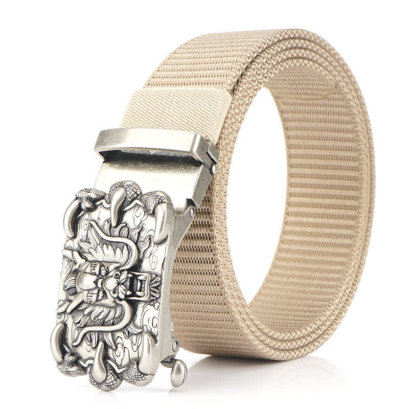 Ceinture décontractée en nylon à motif dragon pour homme
