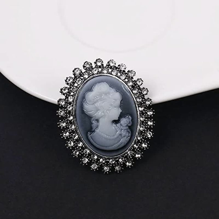 Broche victorienne pour femme avec camée ovale
