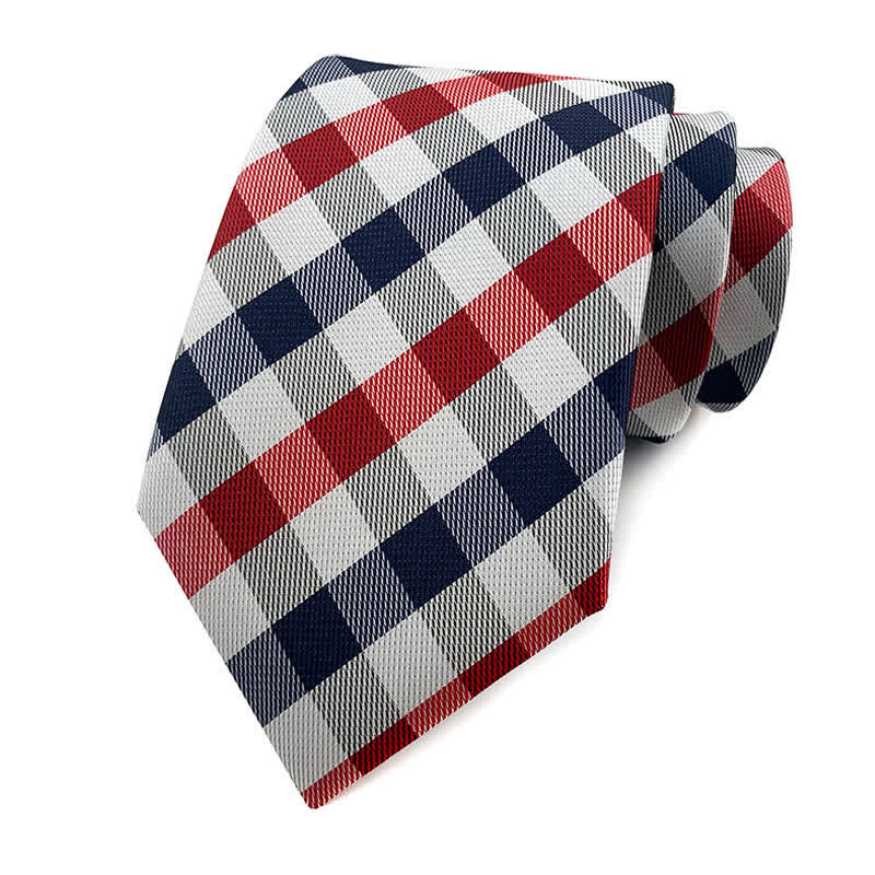 Costume de smoking slim pour homme avec cravate à carreaux - Rouge et noir - image 10