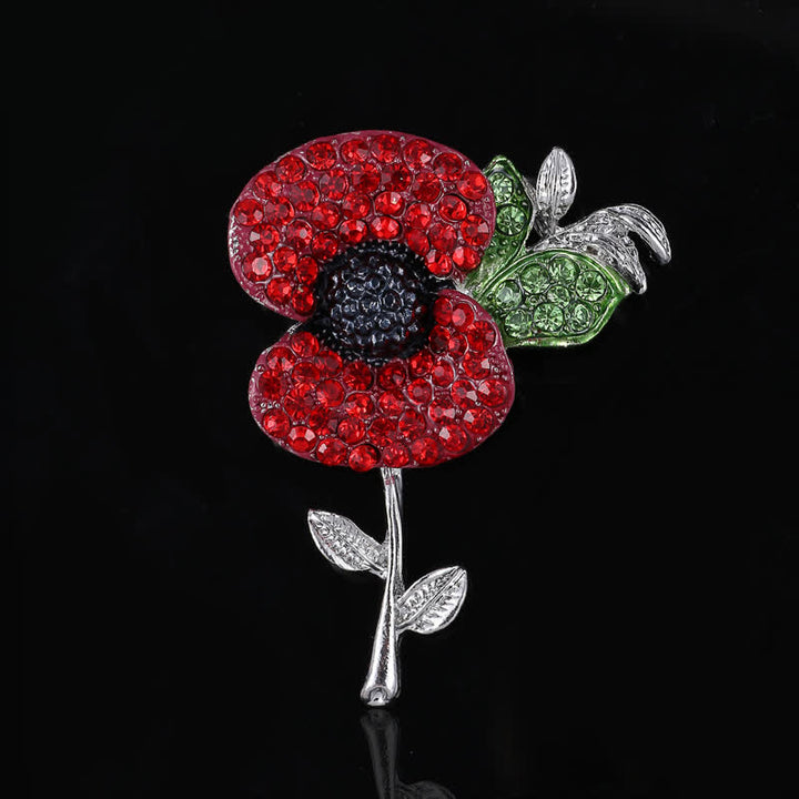 Broche pour femme en forme de coquelicot et de carthame