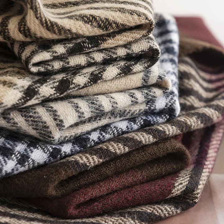 Écharpe à carreaux vintage confortable pour femme