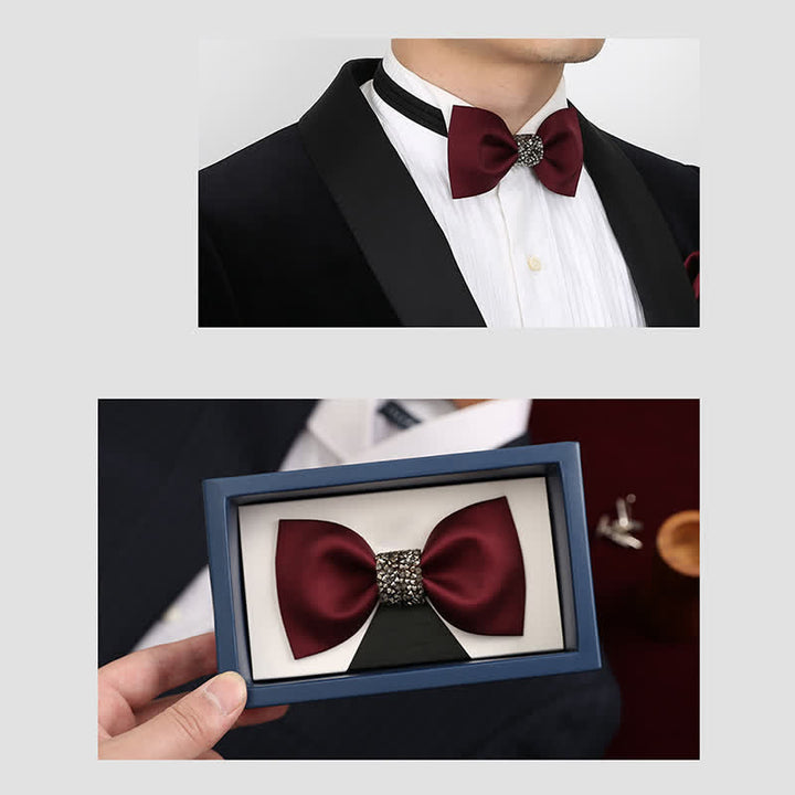 Nœud papillon central à paillettes pour homme
