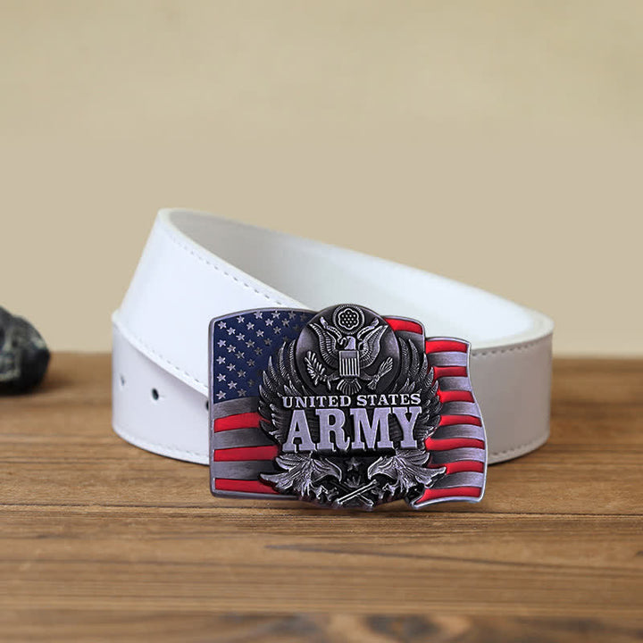 Ceinture en cuir à boucle de l'armée américaine pour homme