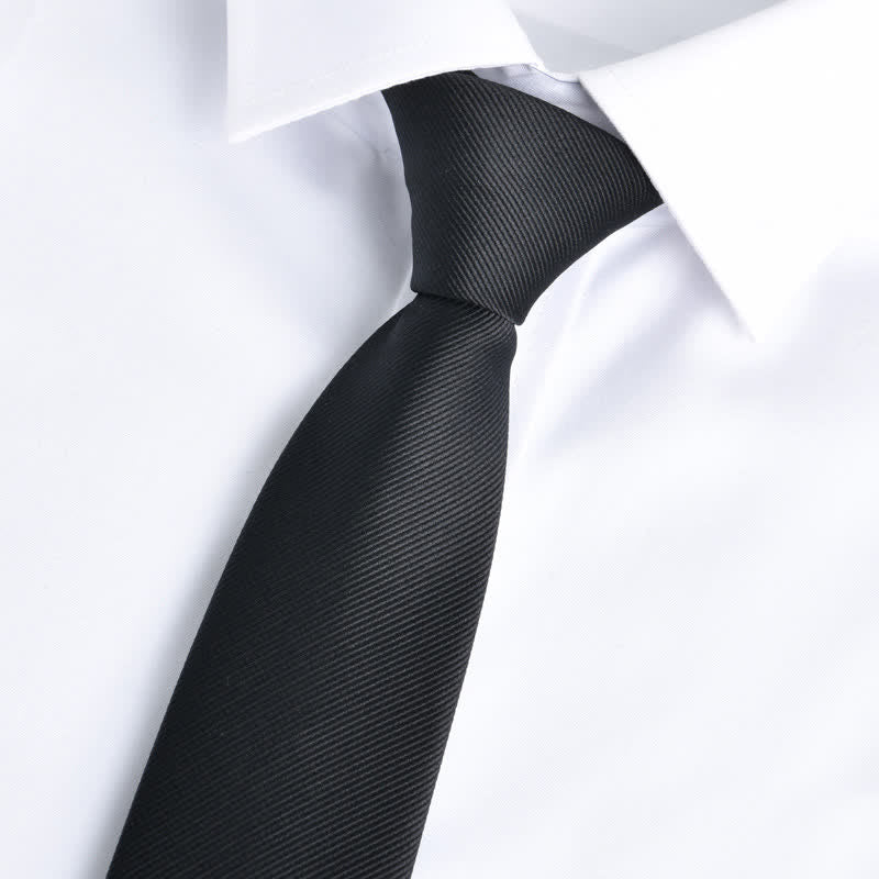 Cravate ajustable à fermeture éclair de couleur unie pour homme