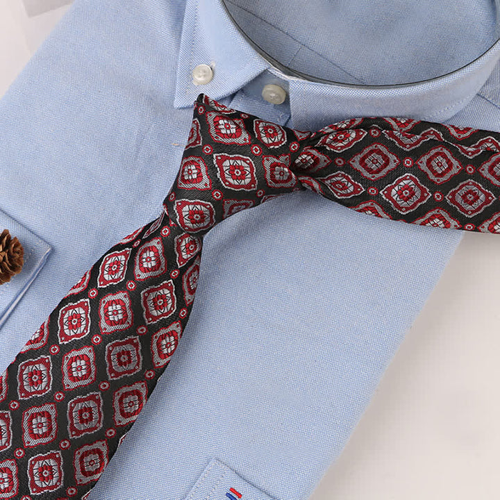 Cravate à motifs floraux géométriques vintage pour homme 