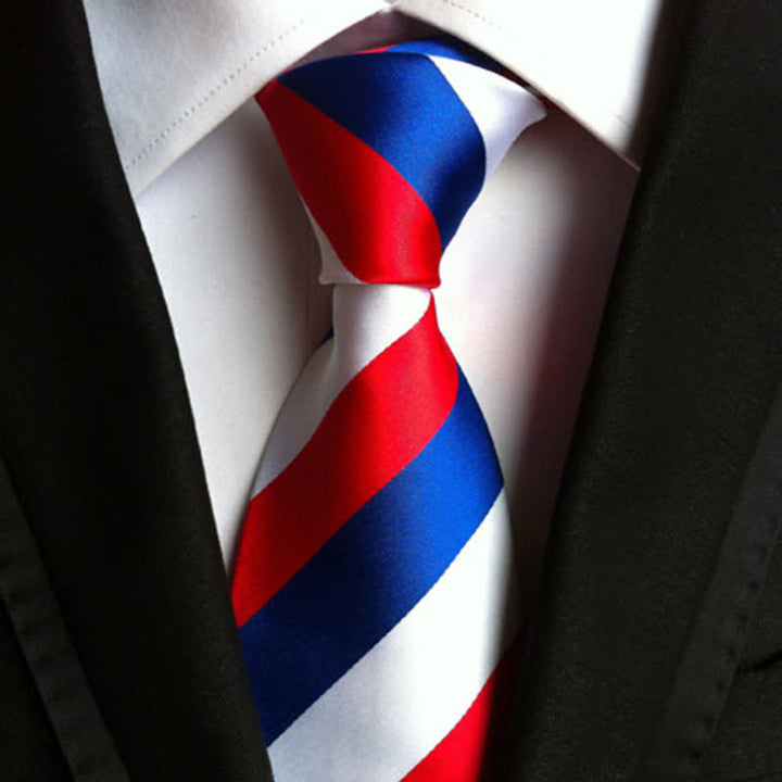 Cravate à rayures contrastées aux couleurs vives pour hommes
