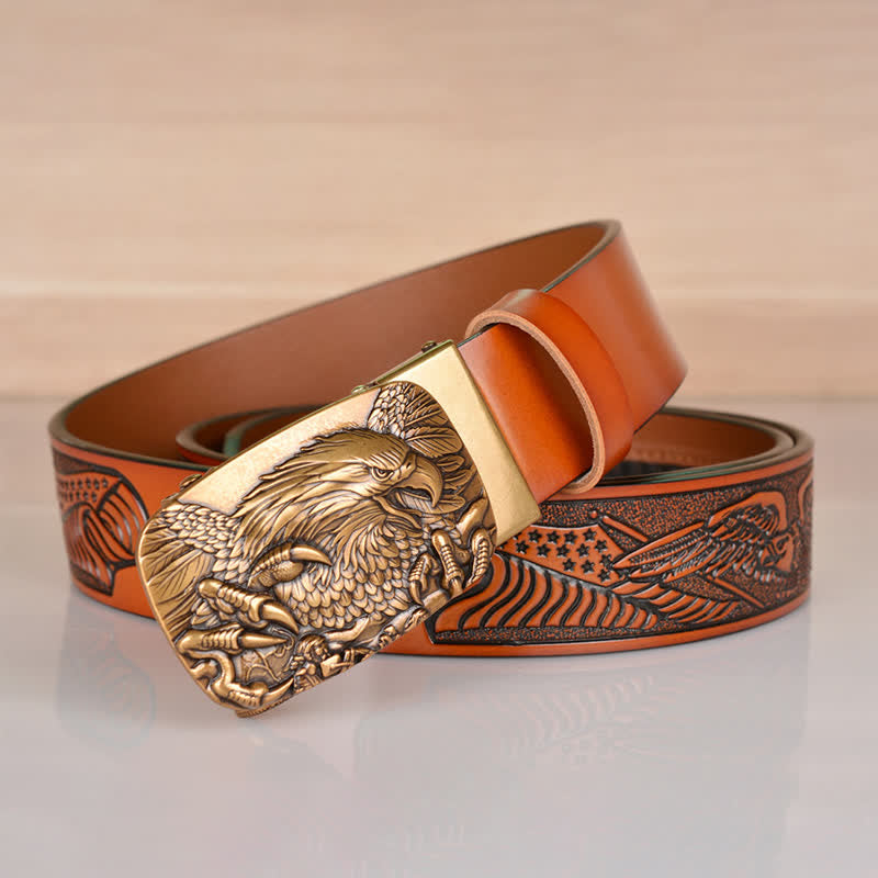 Ceinture en cuir à boucle automatique pour homme Mighty Eagle Sharp Claw