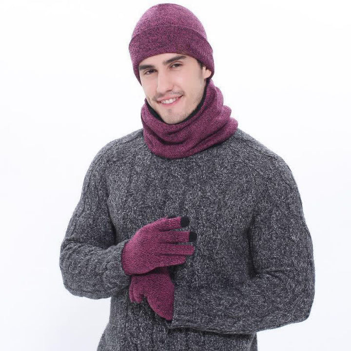 Ensemble de 3 bonnets chauds, écharpes, gants pour écran tactile