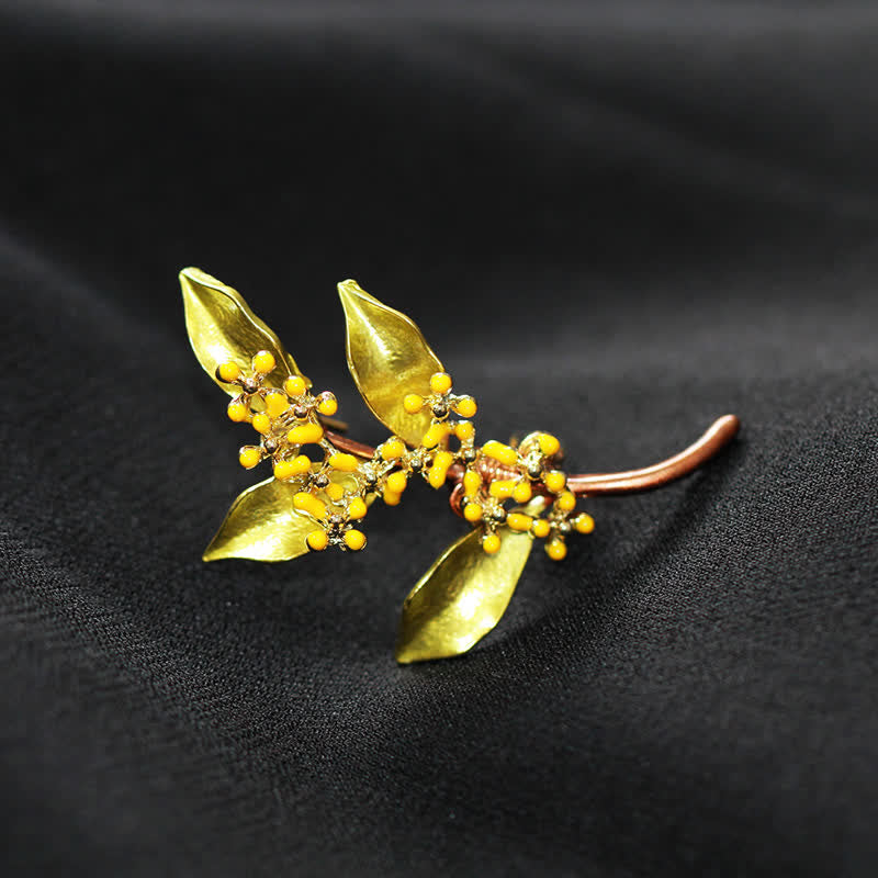 Broche branche de feuilles Fragrans pour femme