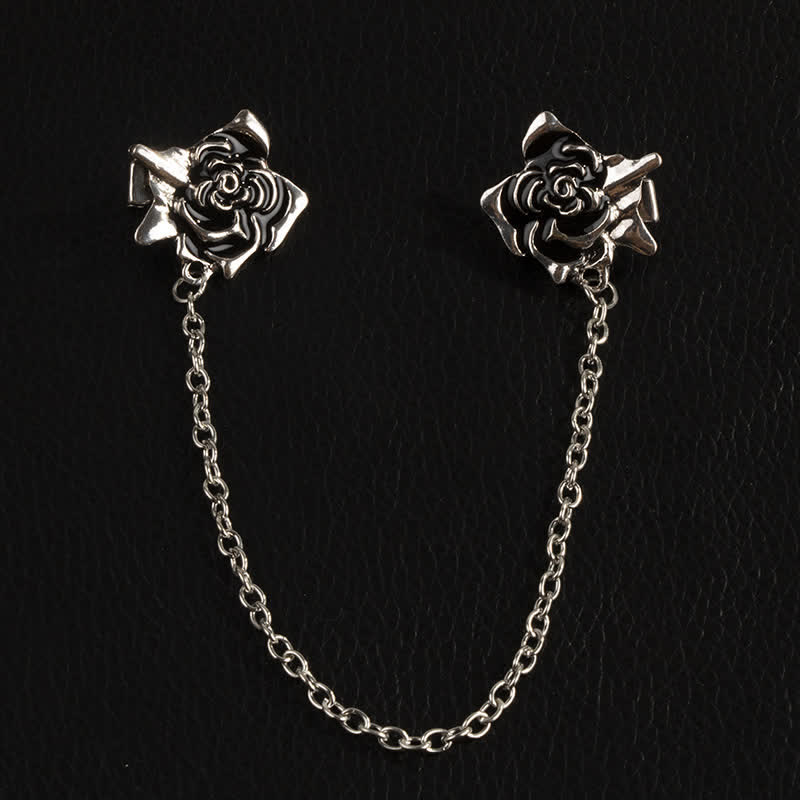 Broche de collier en chaîne rose vieillie pour homme