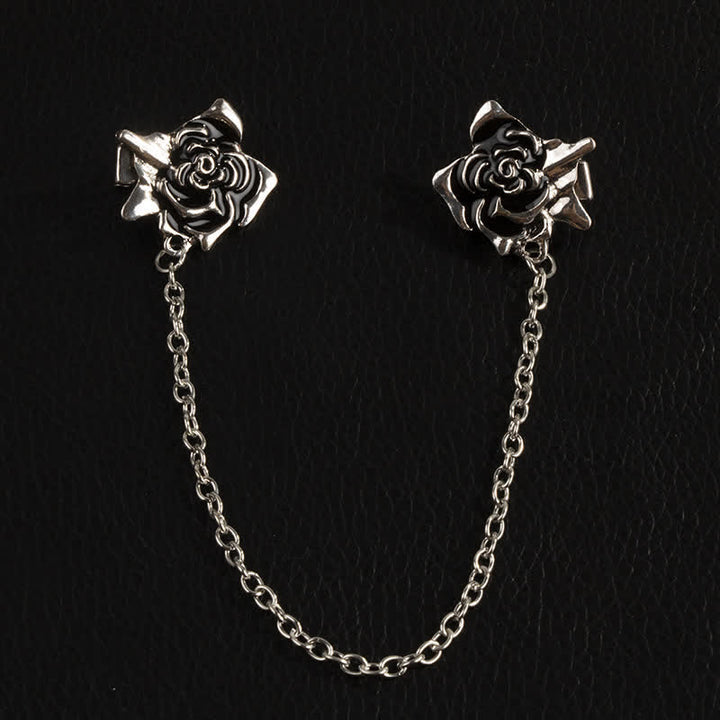 Broche de collier en chaîne rose vieillie pour homme