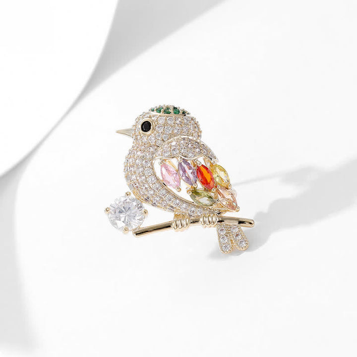 Broche en zircon pour femme en forme de branche de tarte