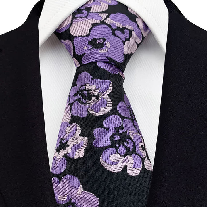 Cravate de luxe moderne à motif floral pour homme