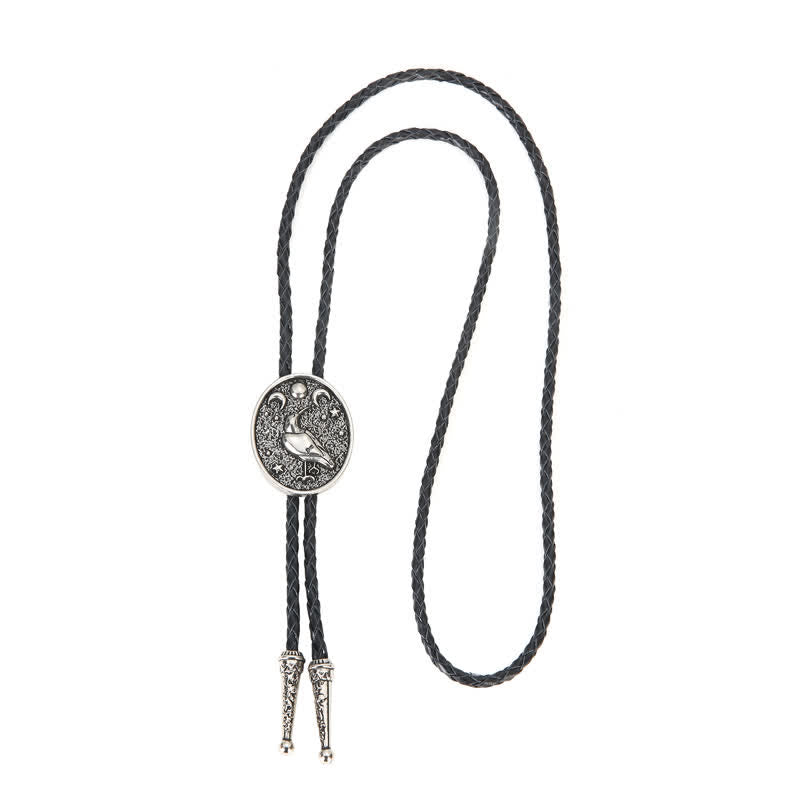 Cravate bolo simple avec étoiles, lune et oiseau tendance