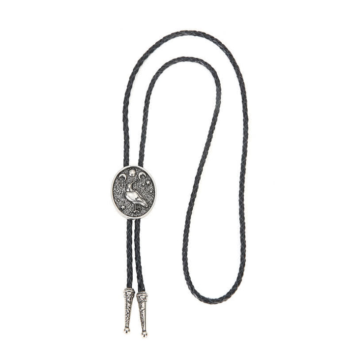 Cravate bolo simple avec étoiles, lune et oiseau tendance