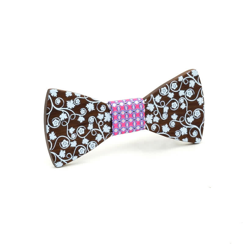 Nœud papillon en bois à imprimé floral Kid Glorious