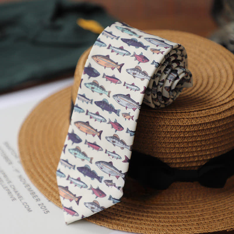Cravate pour homme à motifs de créatures préhistoriques colorées