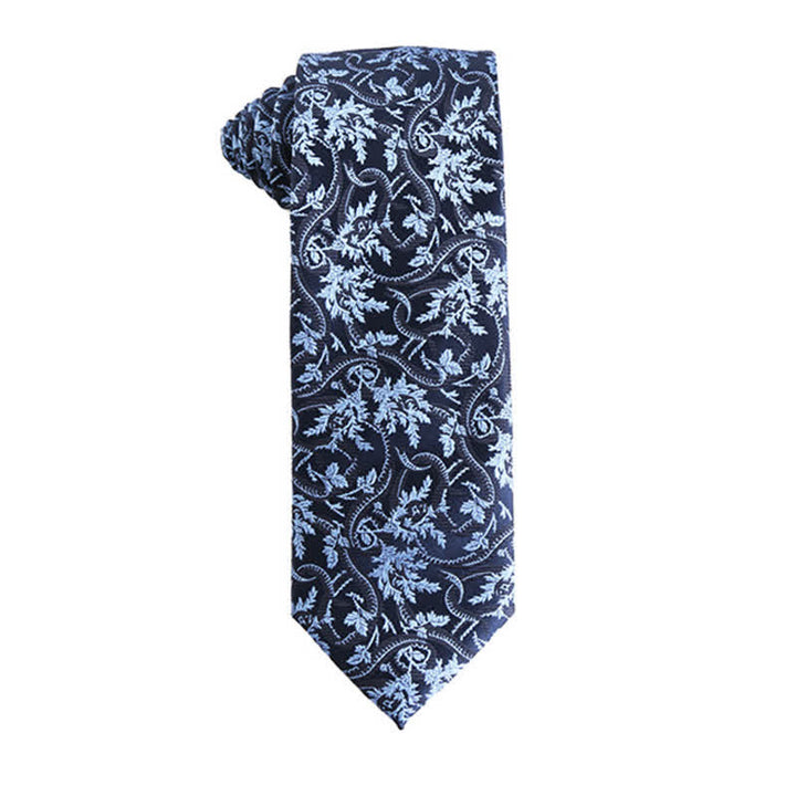 Cravate pour homme de la série Dynamic Shade of Blue - Fleur et feuille - image 9