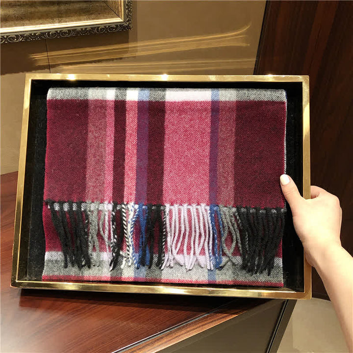 Écharpe unisexe Lamb Edinburgh à carreaux, grande et chaude - image 14