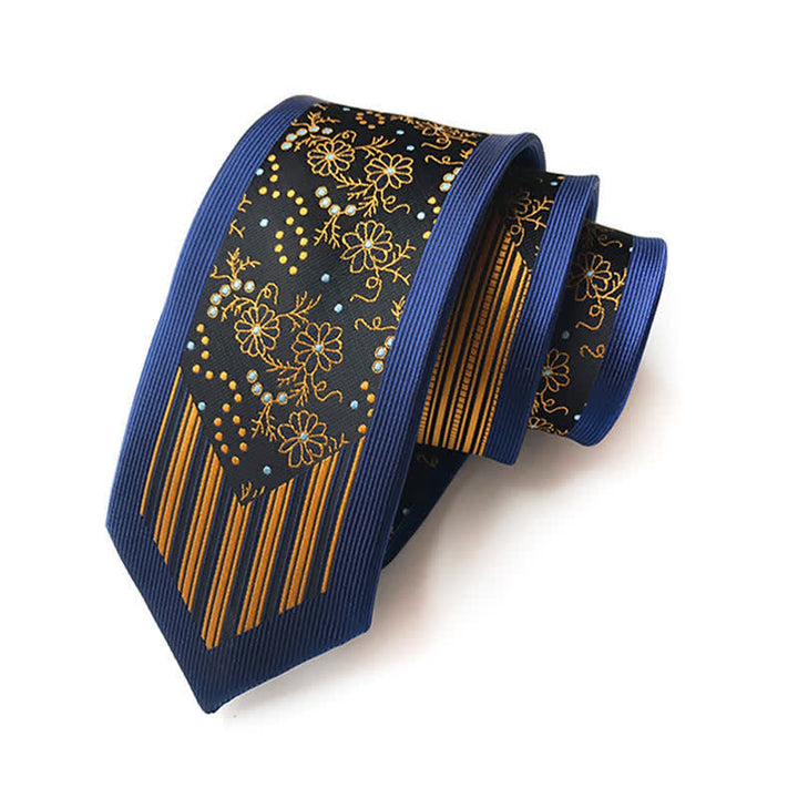 Cravate rayée à motif cachemire et à fleurs pour homme Collision Inspire