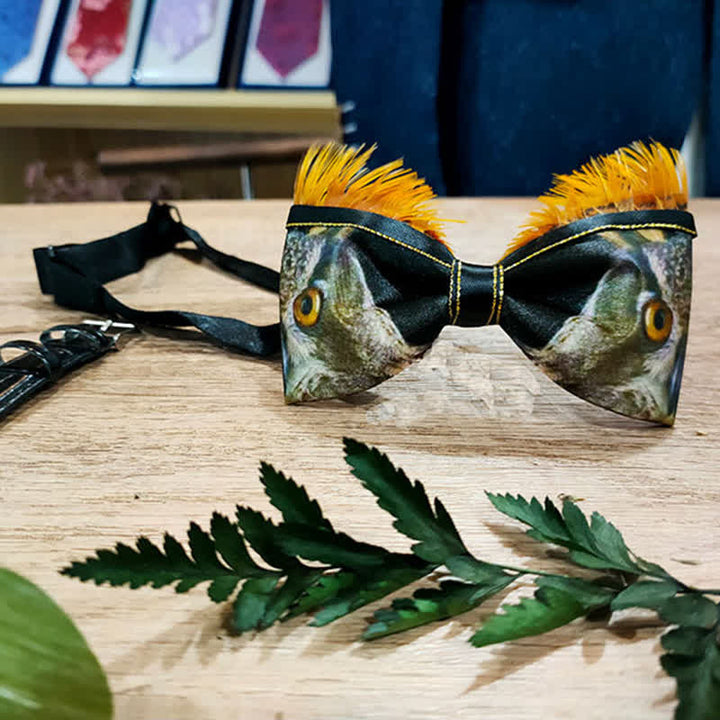 Noeud papillon drôle en plumes de hibou pour homme