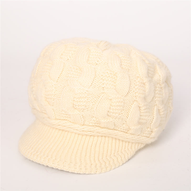Bonnet à visière ample avec doublure moelleuse pour femme
