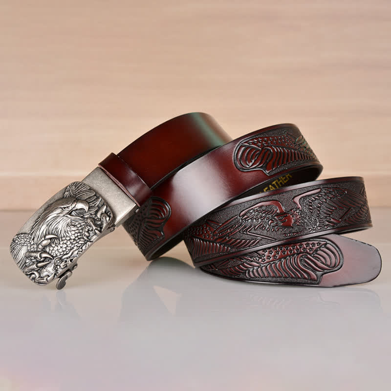 Ceinture en cuir à boucle automatique pour homme Mighty Eagle Sharp Claw
