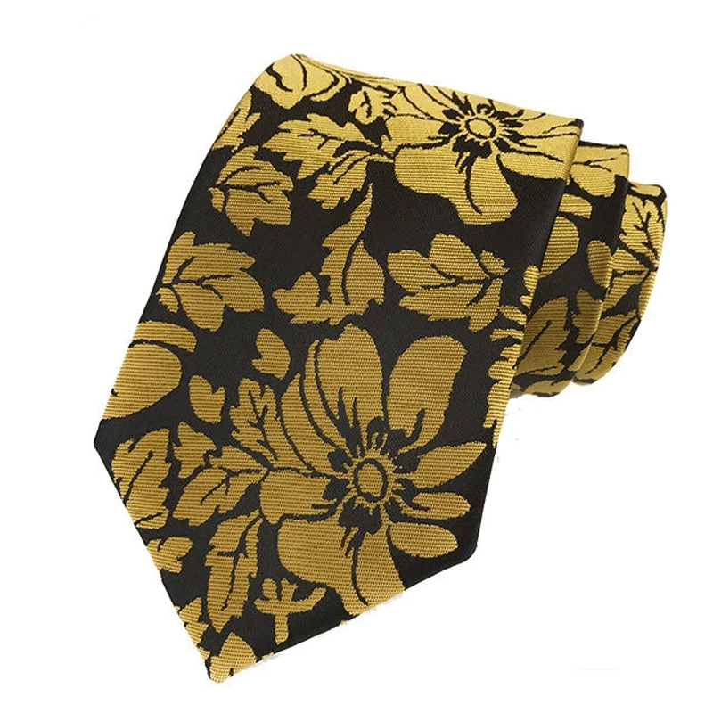 Lot de 2 cravates à motif floral pour homme avec feuilles de jardin