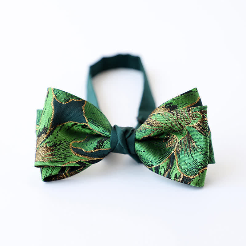 Nœud papillon doré pour homme de la série Green avec motif de carpes koï