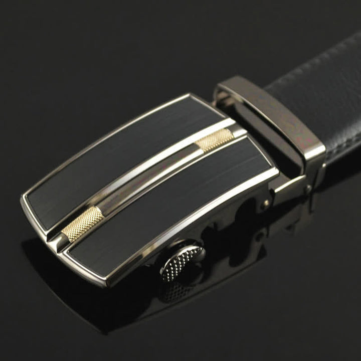 Ceinture en cuir à boucle automatique creuse simple pour homme - image 3