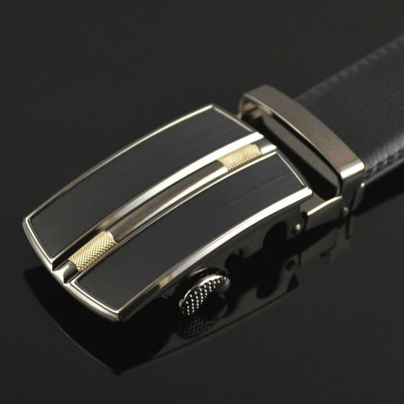 Ceinture en cuir à boucle automatique creuse simple pour homme