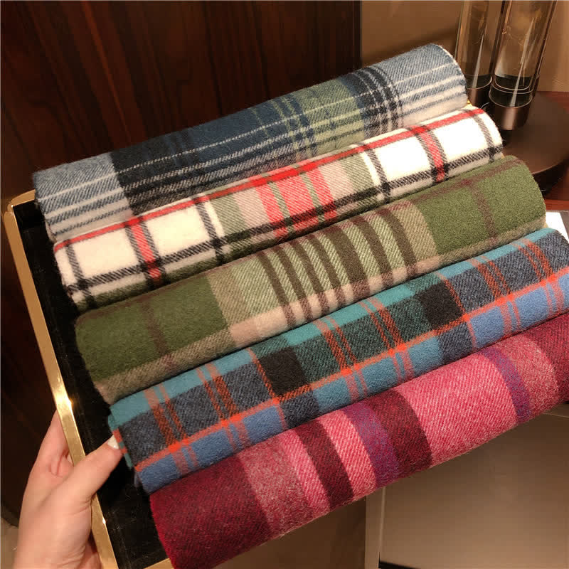 Écharpe unisexe en cachemire à carreaux Edinburgh Big Warm