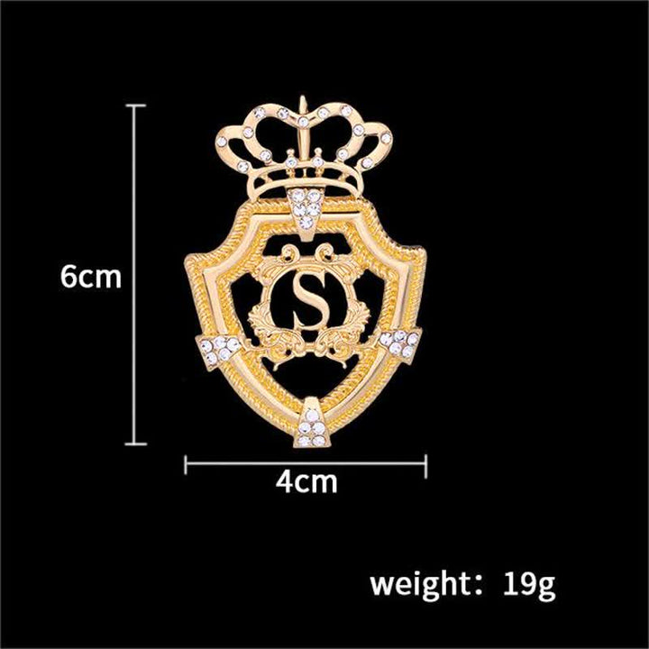 Broche couronne royale anglaise pour homme