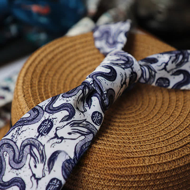 Cravate pour homme à motifs de créatures préhistoriques colorées