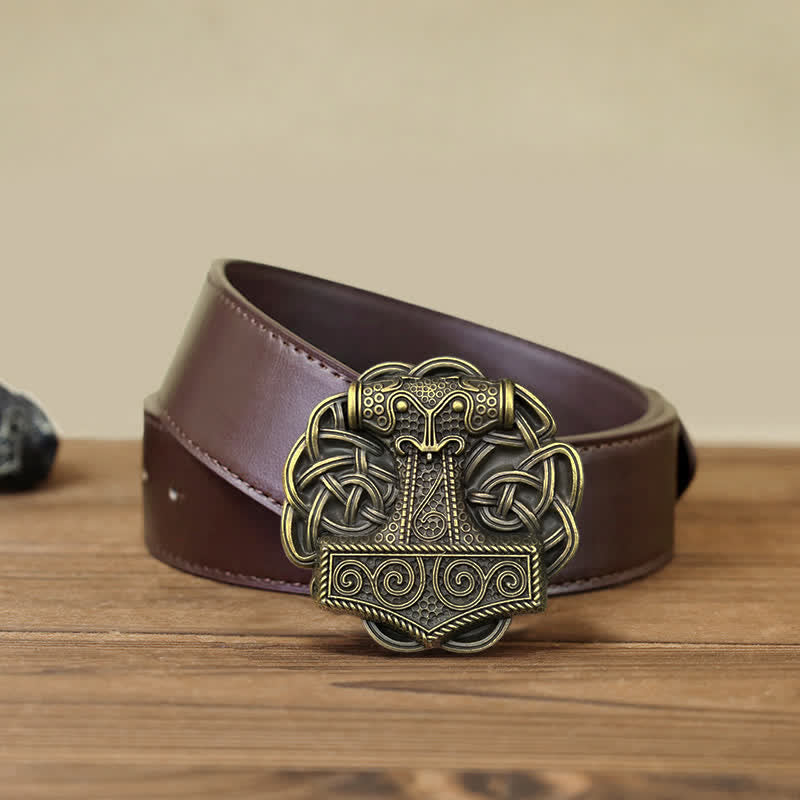 Ceinture en cuir à boucle marteau de Thor Viking DIY pour homme