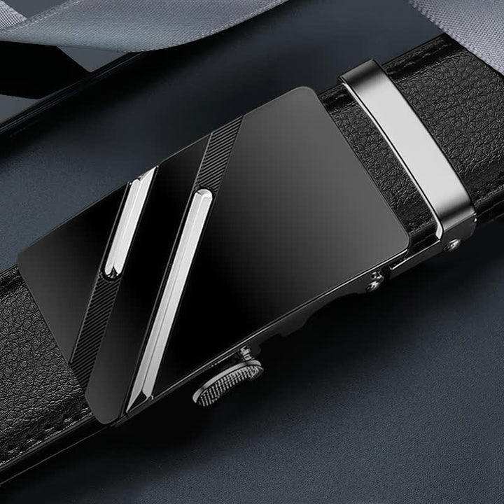 Ceinture en cuir à boucle automatique de luxe en relief pour homme
